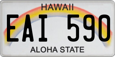 HI license plate EAI590