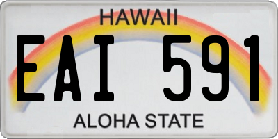 HI license plate EAI591