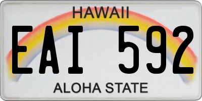 HI license plate EAI592