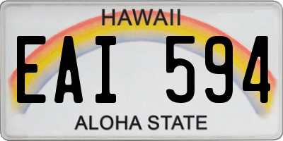 HI license plate EAI594