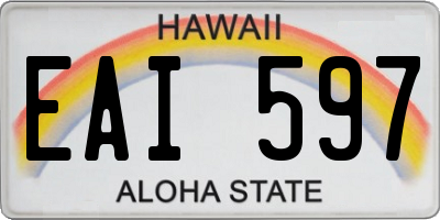 HI license plate EAI597