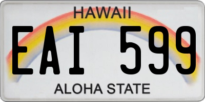 HI license plate EAI599