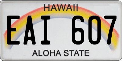 HI license plate EAI607