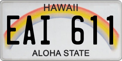 HI license plate EAI611