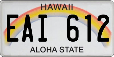 HI license plate EAI612