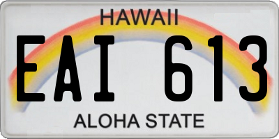 HI license plate EAI613