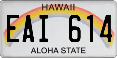 HI license plate EAI614