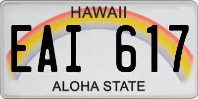 HI license plate EAI617