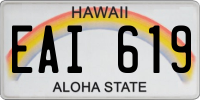 HI license plate EAI619