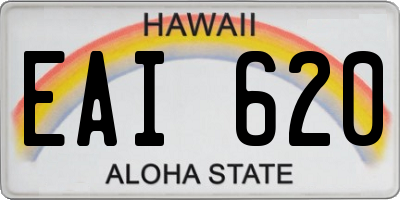 HI license plate EAI620