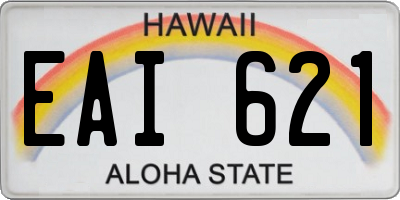 HI license plate EAI621