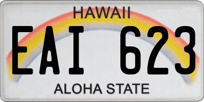 HI license plate EAI623