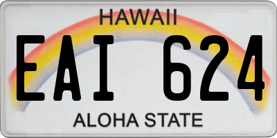 HI license plate EAI624