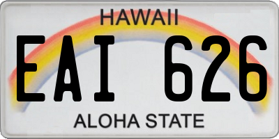 HI license plate EAI626