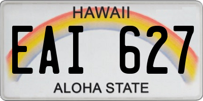 HI license plate EAI627