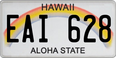 HI license plate EAI628