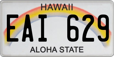 HI license plate EAI629