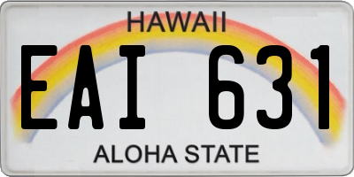 HI license plate EAI631