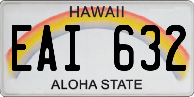 HI license plate EAI632