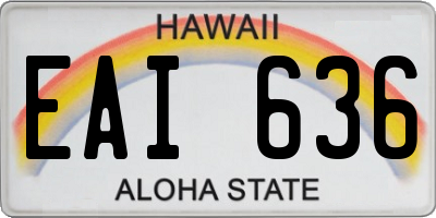 HI license plate EAI636