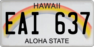 HI license plate EAI637