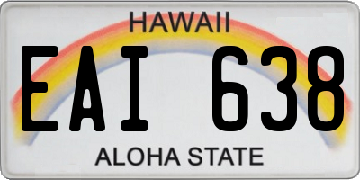 HI license plate EAI638