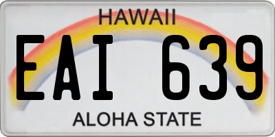 HI license plate EAI639