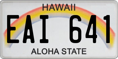 HI license plate EAI641