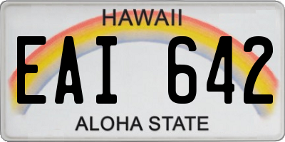 HI license plate EAI642