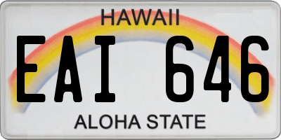 HI license plate EAI646