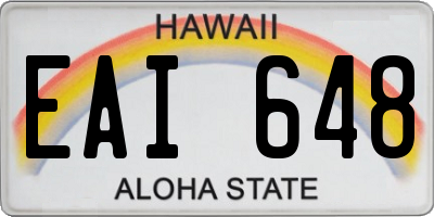 HI license plate EAI648