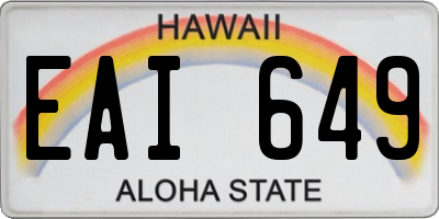 HI license plate EAI649