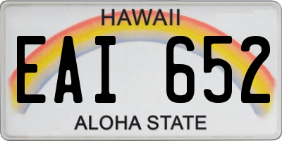 HI license plate EAI652