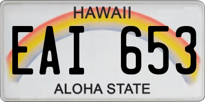 HI license plate EAI653