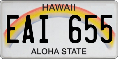 HI license plate EAI655