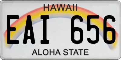 HI license plate EAI656