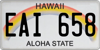 HI license plate EAI658