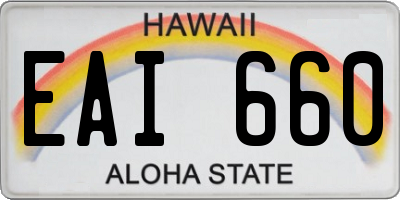 HI license plate EAI660