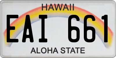 HI license plate EAI661