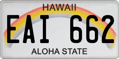 HI license plate EAI662