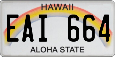 HI license plate EAI664