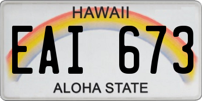 HI license plate EAI673