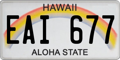 HI license plate EAI677