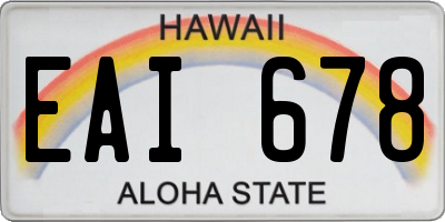 HI license plate EAI678