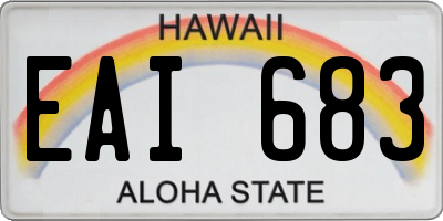 HI license plate EAI683