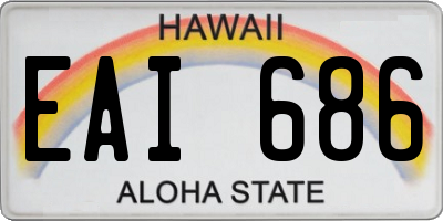 HI license plate EAI686