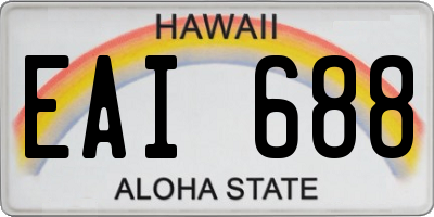 HI license plate EAI688