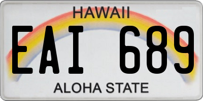 HI license plate EAI689