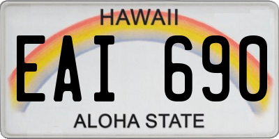 HI license plate EAI690