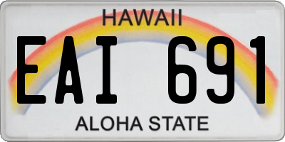 HI license plate EAI691